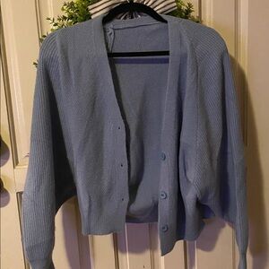 Blue Button-Up Cardigan